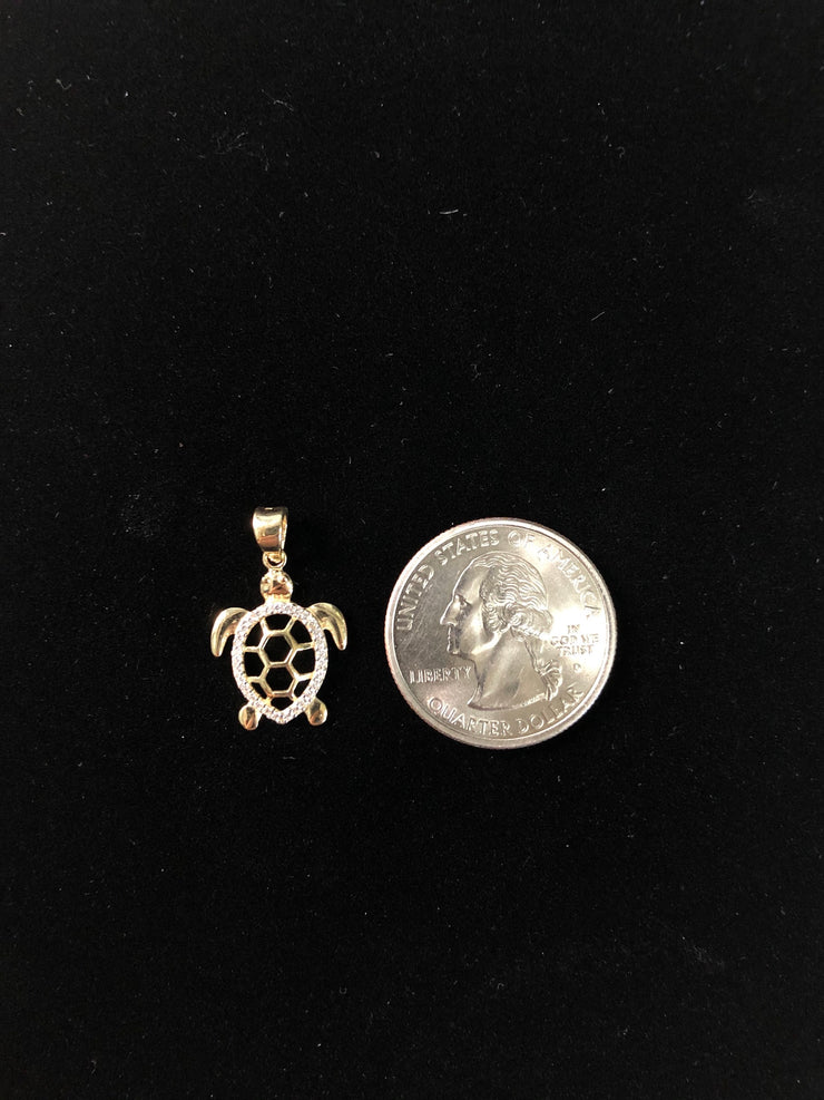 14K Gold Sea Turtle Charm Pendant