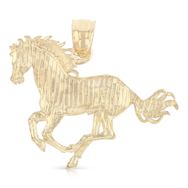 14K Gold Horse Charm Pendant