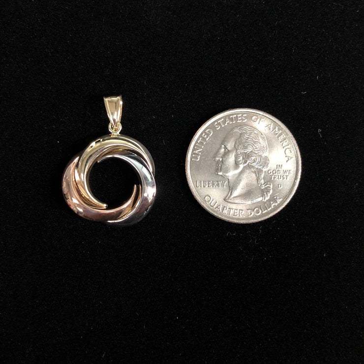 14K Gold 3 Round Infinity Charm Pendant