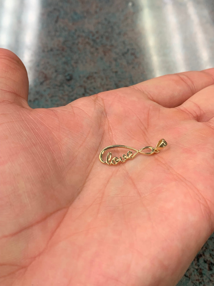 14K Gold Love Infinity Charm Pendant