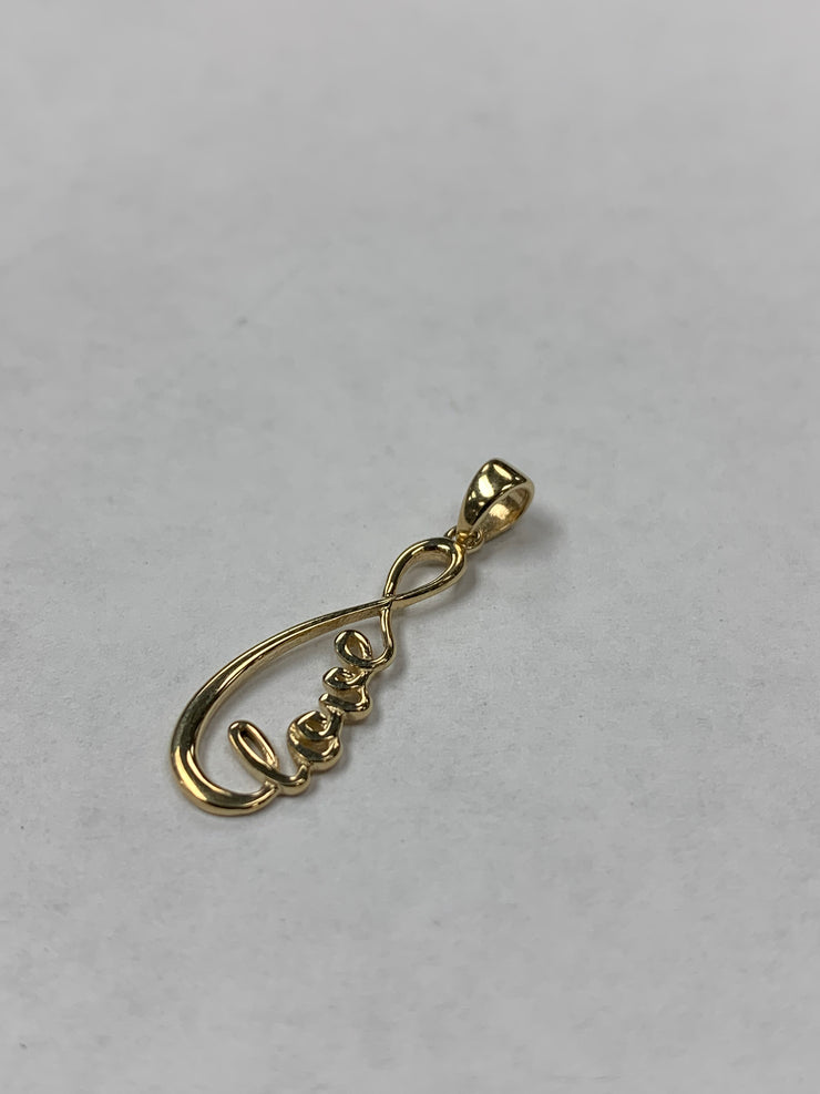 14K Gold Love Infinity Charm Pendant