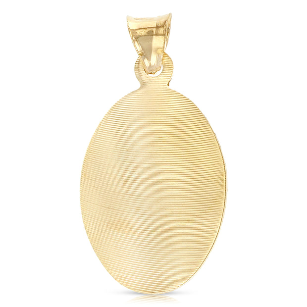 14K Gold Guadalupe Stamp Pendant with 2.1mm Valentino Chain