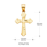 14K Gold Religious Cross Charm Pendant