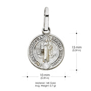 14K Gold Saint San Benito Religious Pendant