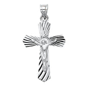 14K Gold Religious Crucifix Stamp Charm Pendant