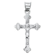 14K Gold Religious Crucifix Stamp Charm Pendant