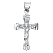 14K Gold Religious Crucifix Stamp Charm Pendant