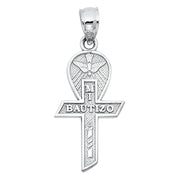 14K Gold Religious Baptism Cross Charm Pendant