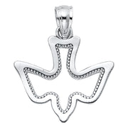 14K Gold Religious Holy Spirit Dove Charm Pendant