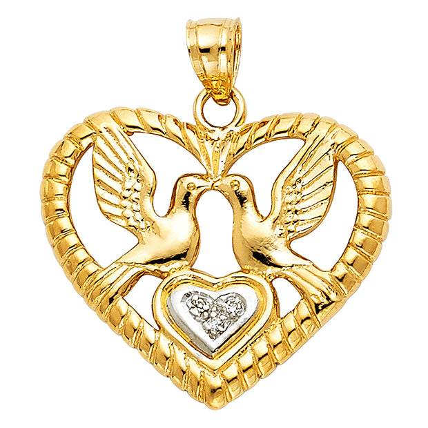 14K Gold Religious Charm Pendant