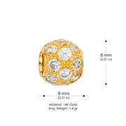 14K Yellow CZ Sphere Charm Pendant