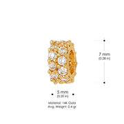 14K Yellow CZ Two Row Tiny Charm Pendant