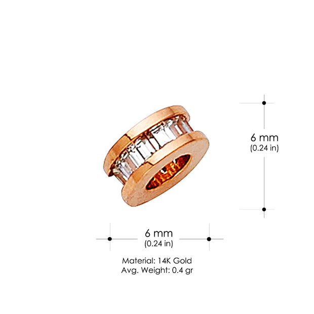 14K Gold CZ Tiny Charm Pendant