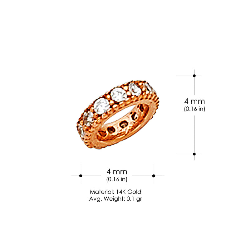 14K Gold CZ Tiny Charm Pendant