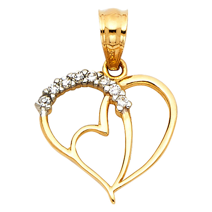 Double Hearts Pendant for Necklace or Chain