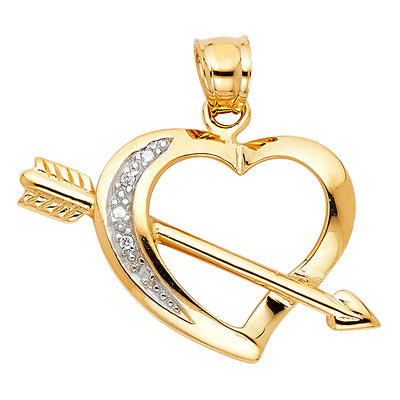 Heart with Arrow Pendant Pendant for Necklace or Chain