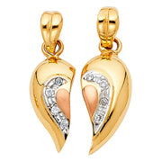 Heart 2 Piece Pendant Set Pendant for Necklace or Chain