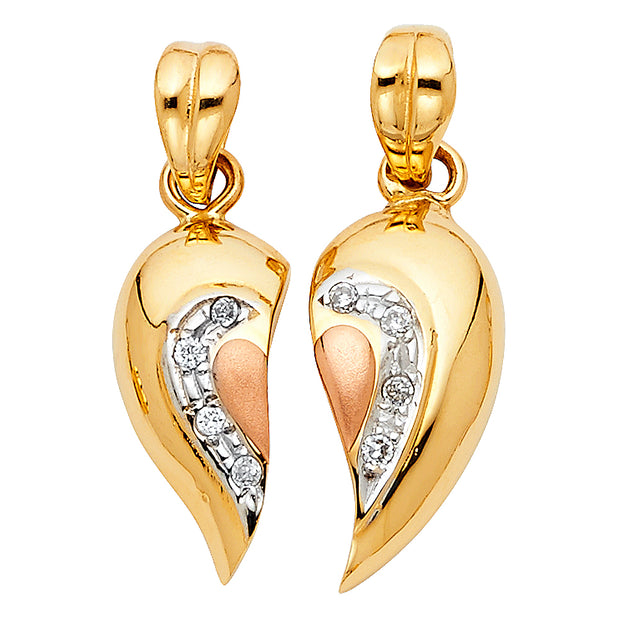 Heart 2 Piece Pendant Set Pendant for Necklace or Chain