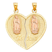 Teamo Couple Broken Heart Pendant for Necklace or Chain