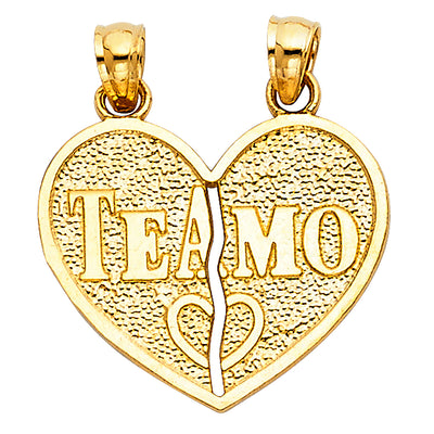 Teamo Couple Broken Heart Pendant for Necklace or Chain