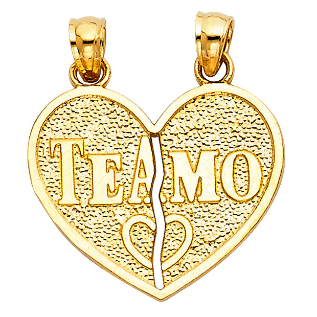 Teamo Couple Broken Heart Pendant for Necklace or Chain