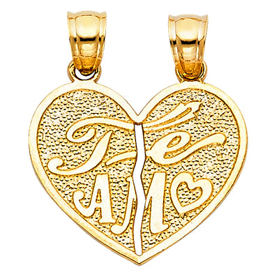 Teamo Couple Broken Heart Pendant for Necklace or Chain