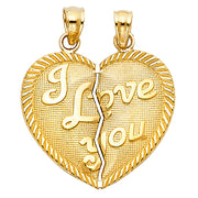 Teamo Couple Broken Heart Pendant for Necklace or Chain