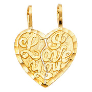 I Love You Heart Pendant for Necklace or Chain