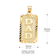 14K Gold Dad Father Charm Pendant