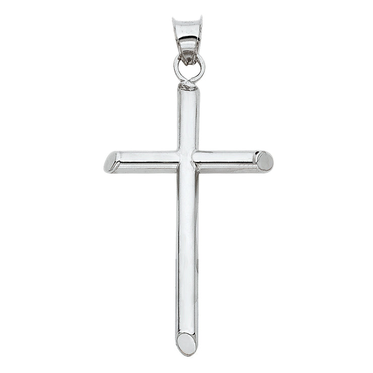 14K Gold Cross Pendant with 2mm Rope Chain