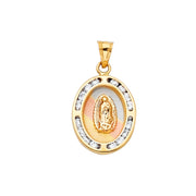 14K Gold Guadalupe CZ Pendant with 2.6mm Valentino Star Chain