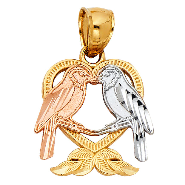 Heart with Bird Pendant Pendant for Necklace or Chain