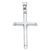 14K Gold Cross Pendant with 2mm Rope Chain