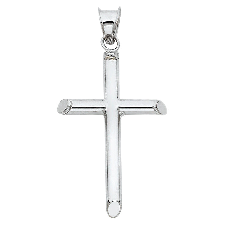 14K Gold Cross Pendant with 1.2mm Singapore Chain