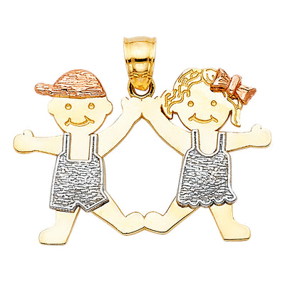 Girl & Boy Pendant Pendant for Necklace or Chain