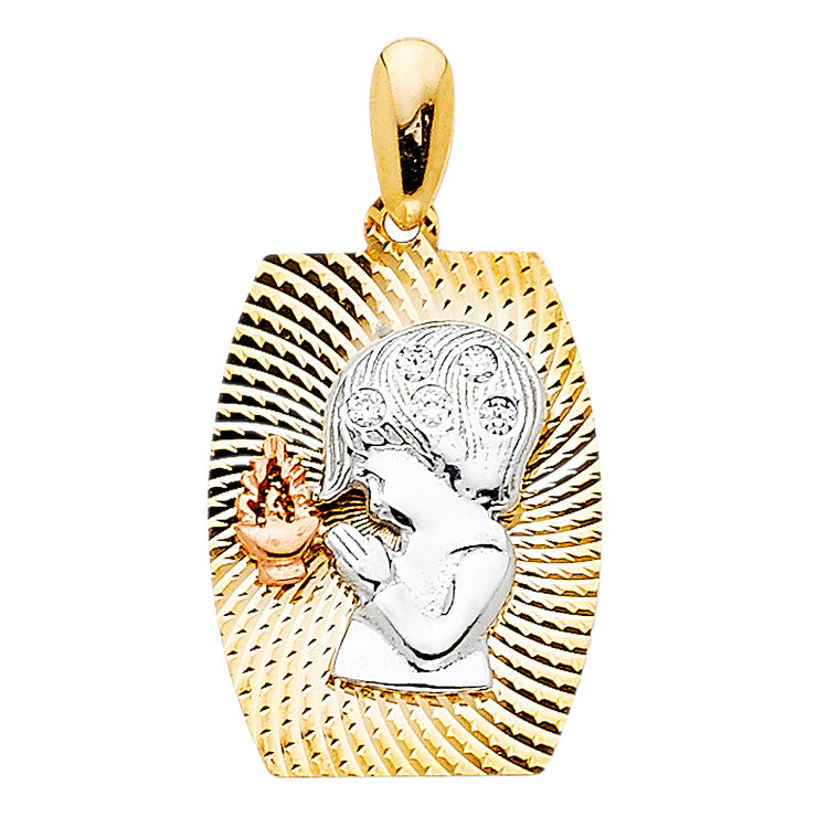 Praying Girl Pendant for Necklace or Chain