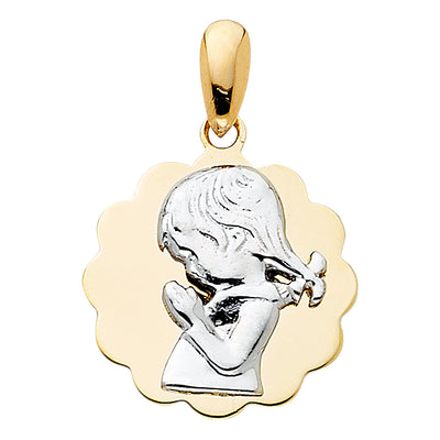 Praying Girl Pendant for Necklace or Chain