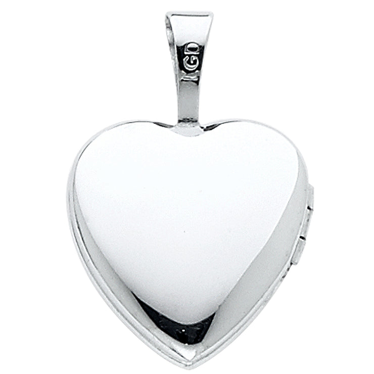 14K Gold Heart Locket Charm Pendant