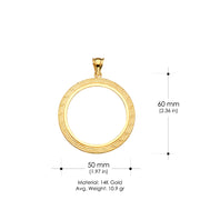 14K Gold Greek Frame 50 Pesos Coin Charm Pendant