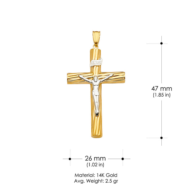 14K Gold Crucifix Cross Religious Pendant