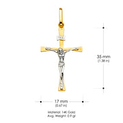 14K Gold Crucifix Cross Religious Pendant