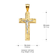 14K Gold Crucifix Cross Religious Pendant