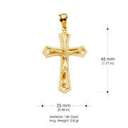 14K Gold Crucifix Cross Religious Pendant