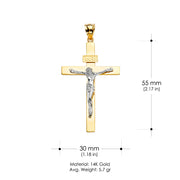 14K Gold Crucifix Cross Religious Pendant