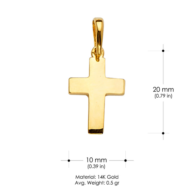 14K Gold Cross Religious Charm Pendant