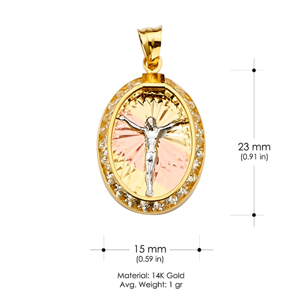 14K Gold Jesus Religious Charm Pendant