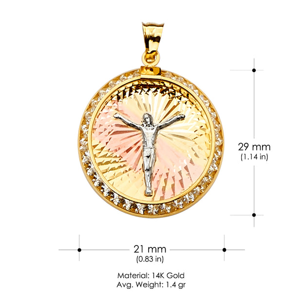 14K Gold Jesus Religious Charm Pendant