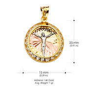 14K Gold Jesus Religious Charm Pendant