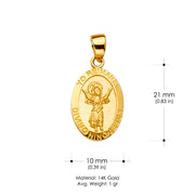 14K Gold Jesus Religious Charm Pendant