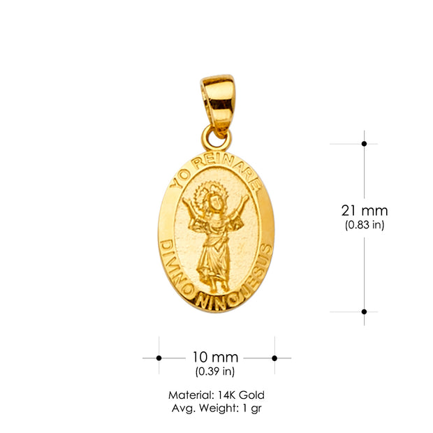 14K Gold Jesus Religious Charm Pendant